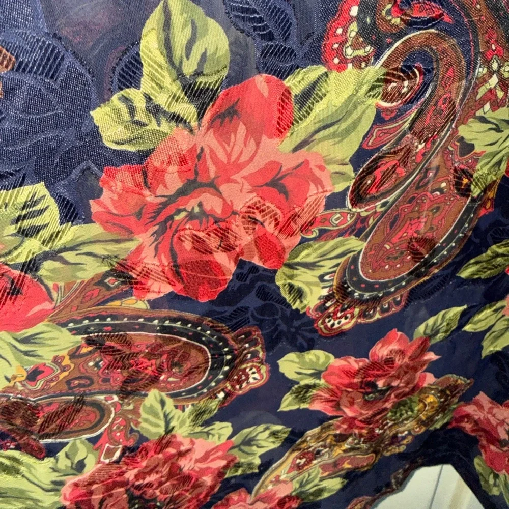 Vintage Victoria's Secret Gold‎ Label Semi Sheer Floral Robe Kimono Size OS